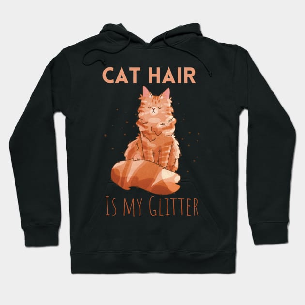 Cat Hair is My Glitter - Red Maine Coon Cat Hoodie by Feline Emporium